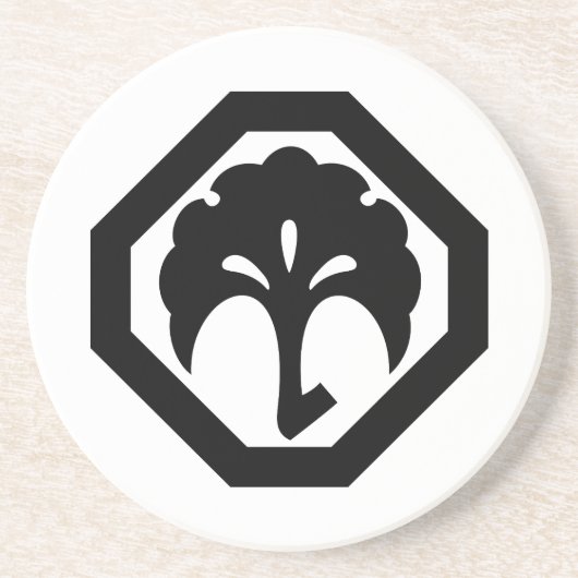 隅切り角に銀杏 コースター (正面)