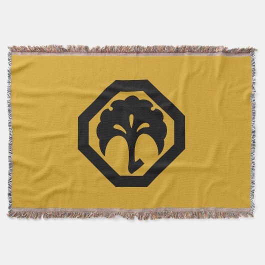 隅切り角に銀杏 スローブランケット (正面)