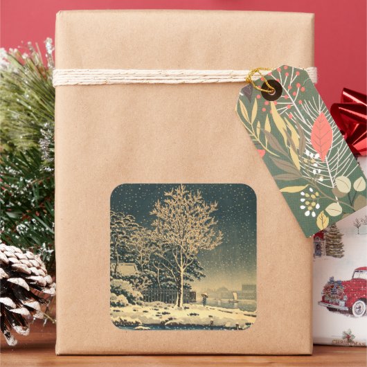 隅田川の冬の日 スクエアシール (クリスマス)