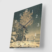 隅田川の冬の日 スクエア壁時計 (傾斜)