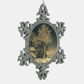 隅田川の冬の日 スノーフレークピューターオーナメント (左)