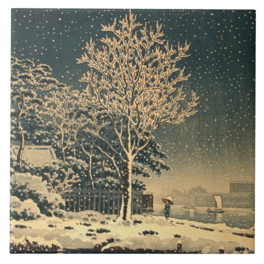 隅田川の冬の日 タイル (正面)