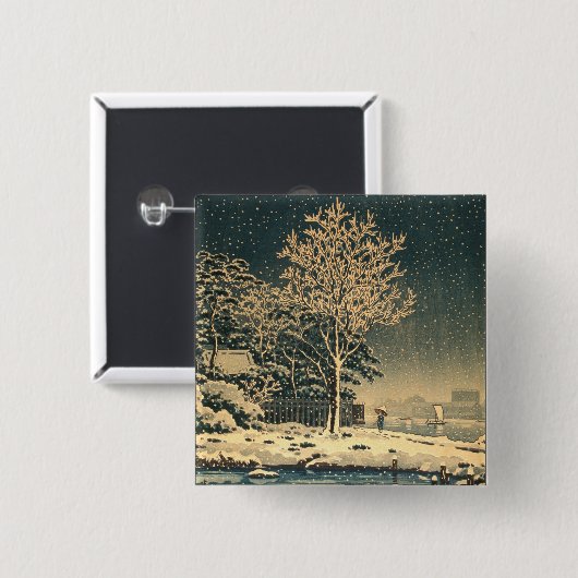 隅田川の冬の日 缶バッジ (正面&裏面)