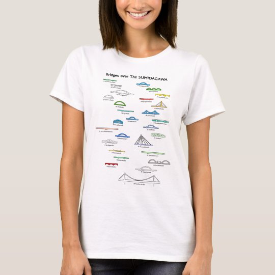 【隅田川の橋(淡色地用)】Bridges over the SUMIDAGAWA(light) Tシャツ