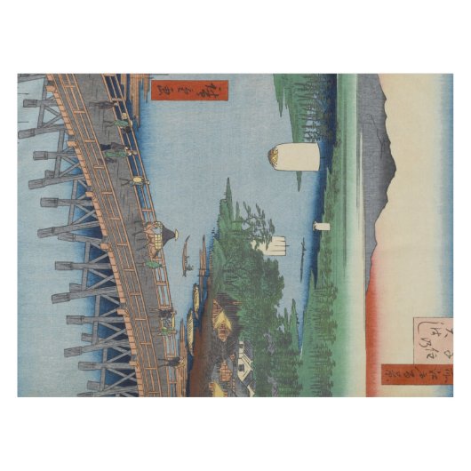 隅田素晴らし川千住橋日本浮世絵 テーブルクロス (正面(横))