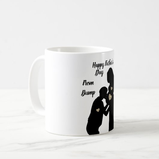 隆起からの幸せな父の日のパパ コーヒーマグカップ (正面左)