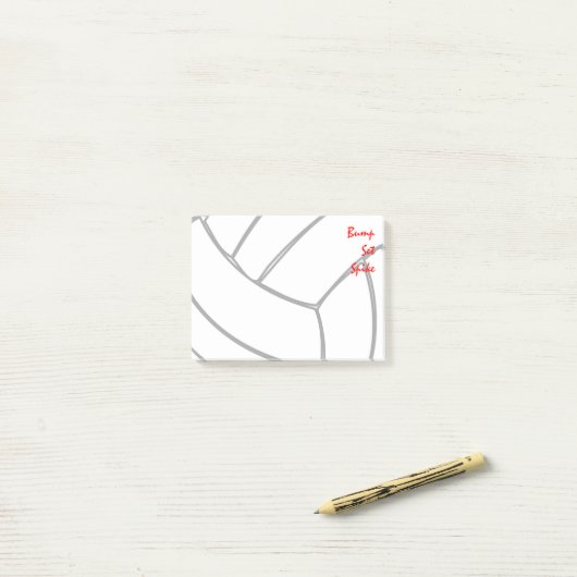 隆起の一定のスパイクプレーヤーのバレーボールの細胞 ポストイット (デスク上)