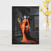 隆起夜ハロウィンカードの行く事 カード (黄色い花)