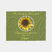 隆起性プサルム118:24ヒマワリパーソナライズされたー フリースブランケット (正面(横))