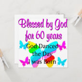 隆起60番目の誕生日 カード (正面/裏面インサイチュ)