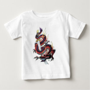 隋Riuの日本のなドラゴンKatana ベビーTシャツ