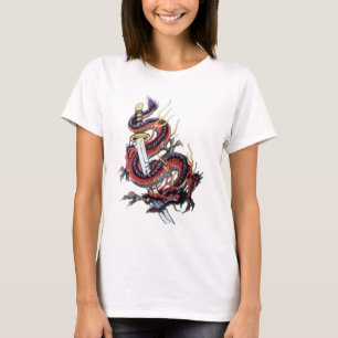 隋Riuの日本のなドラゴンKatana Tシャツ