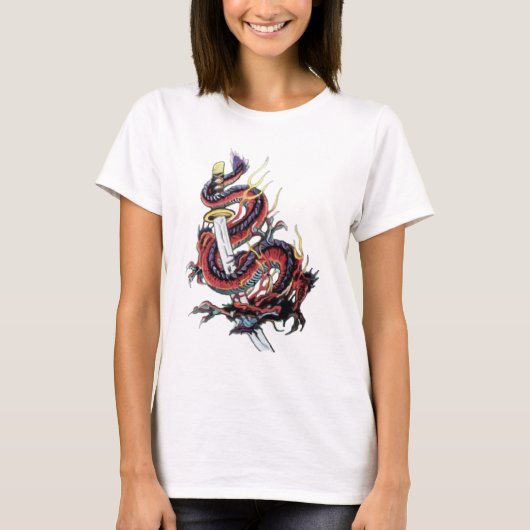 隋Riuの日本のなドラゴンKatana Tシャツ (正面)