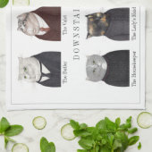 階下の虎猫台所皿タオル キッチンタオル (折り畳み)