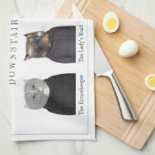 階下の虎猫台所皿タオル キッチンタオル (四つ折り)