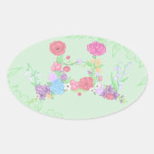 階層フラワークラウンシール 楕円形シール (正面)