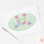 階層フラワークラウンシール 楕円形シール (封筒)