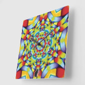 階層万華鏡のように千変万化するパターン スクエア壁時計 (傾斜)