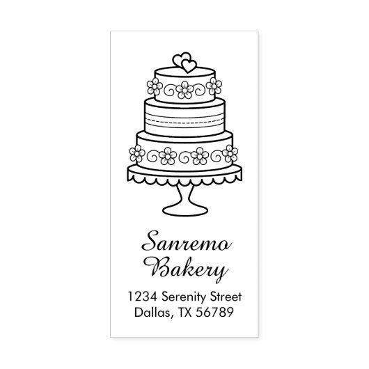 階層化された結婚ケーキのベーカリーアドレス ラバースタンプ (インプリント)