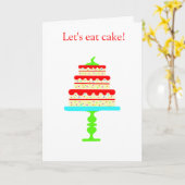 階層型カラフルお誕生日ケーキ誕生日カード カード (黄色い花)