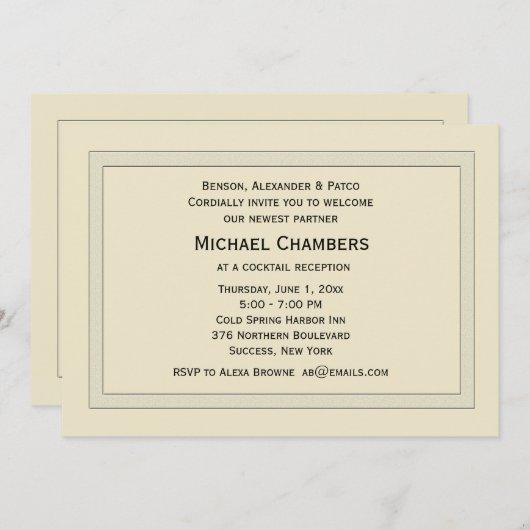 階層型企業の招待状 招待状 (正面/裏面)