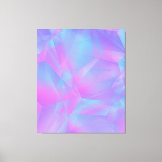 階層的なポリゴン ピンク 青 紫 キャンバスプリント (正面)