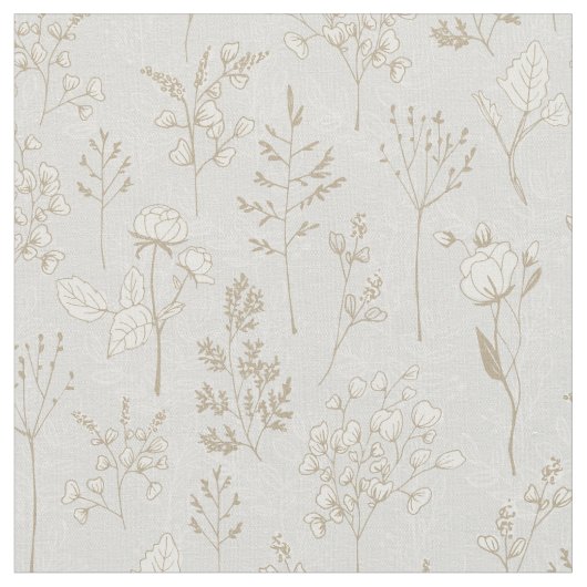 階層花模様（銀色）と金ゴールド ファブリック (クローズアップ)