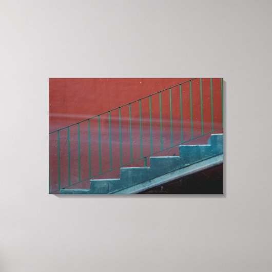 階段と手すりの静物画 キャンバスプリント (正面)