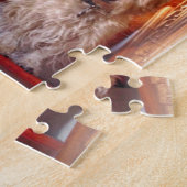 階段に坐っているWestie犬ヴィンテージの一見 ジグソーパズル (側面)