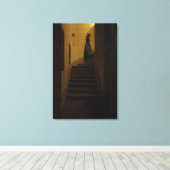 階段の上の女性 キャンバスプリント (インサイチュ (ウッドフロア))