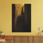 階段の上の女性 キャンバスプリント (インサイチュ (リビング))
