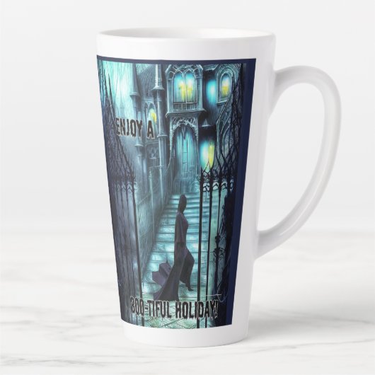 階段の上を覗き込む カフェラテマグ (右)