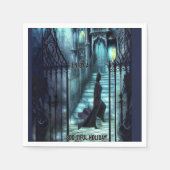 階段の上を覗き込む スタンダードカクテルナプキン (正面)