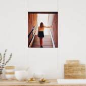 階段の女性AIアートポスター ポスター (キッチン)