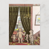 階段の足でテディベア家族 ポストカード (正面)