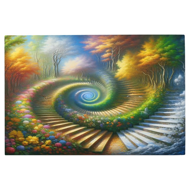 階段ウォールアートギフト素晴らしアイディア メタルプリント (正面)