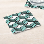 階段ステッカッコいいピング3次元パターン スクエアペーパーコースター (アングル)