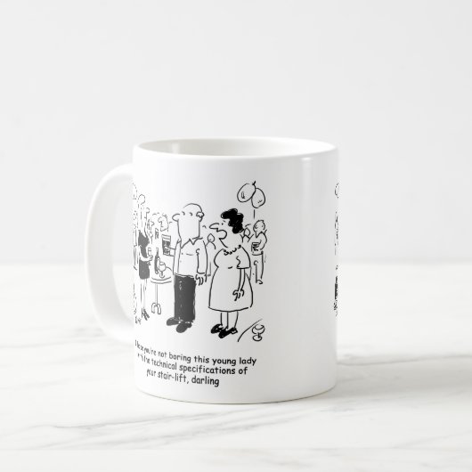 階段仕様の漫画。 コーヒーマグカップ (正面左)