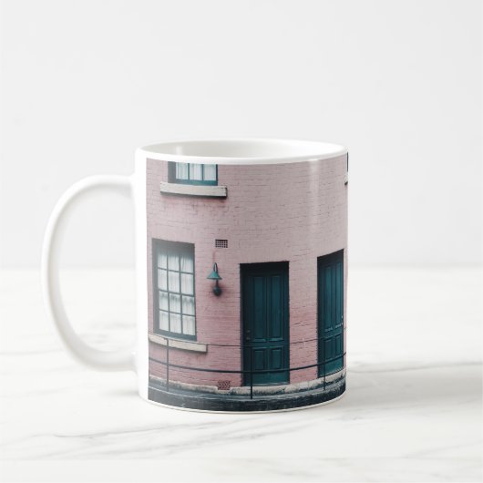 階段付き建物の写真 コーヒーマグカップ (左)