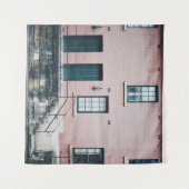 階段付き建物の写真 タペストリー (正面(横))