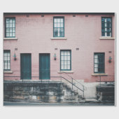 階段付き建物写真 ラッピングペーパー (フラット)