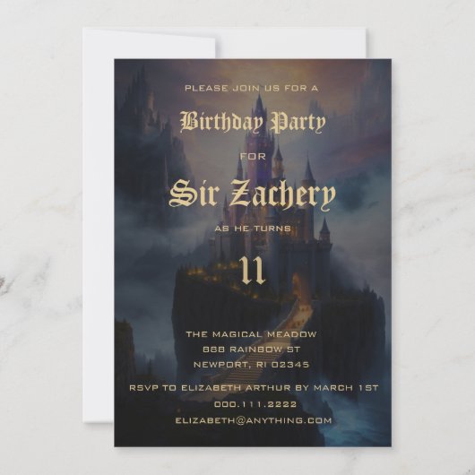 *~*階段城中世ファンタジーAP88誕生日 招待状 (裏面)