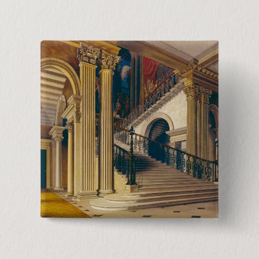 階段箱、「歴史からのBuckinghamの家、の 缶バッジ (正面)