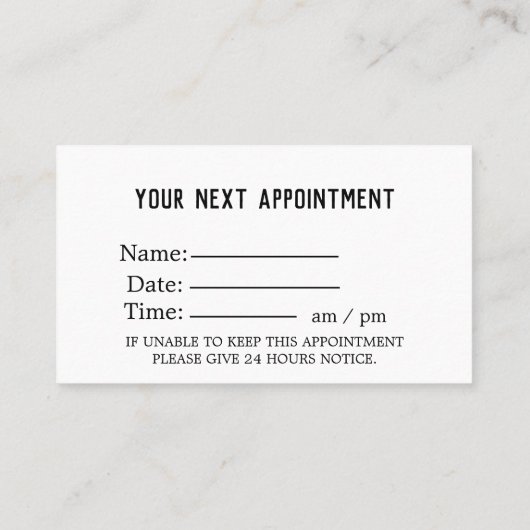 階級と医エレガント学の気にアポイントメントカード 予約カード (裏面)