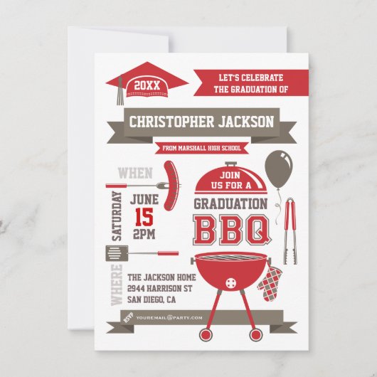 階調モダンBBQ招待状 招待状 (正面)