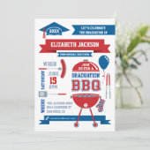 階調モダンBBQ招待状 招待状 (スタンド正面)