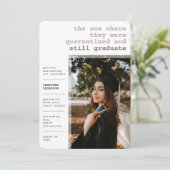 隔離モダンおもしろいされたCovid写真卒業 案内状 (スタンド正面)