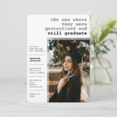 隔離モダンされたCovid Gray写真卒業 案内状 (スタンド正面)