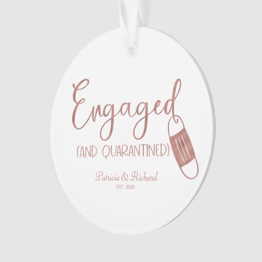 隔離婚約したされた可愛い婚約Covid オーナメント (正面)