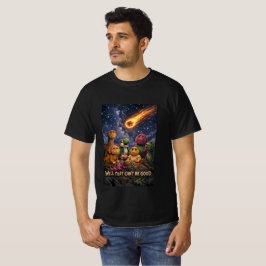 隕石の到来に気づいた恐竜たち Tシャツ